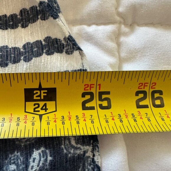 Blue White Paisley Pattern Scarf 70in Striped Frayed Edge Head Wrap Hijab Cruise - Picture 7 of 8